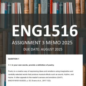 ENG1516 Assignment 3 ANSWERS 2025 Due August 2025 (Learnlib)