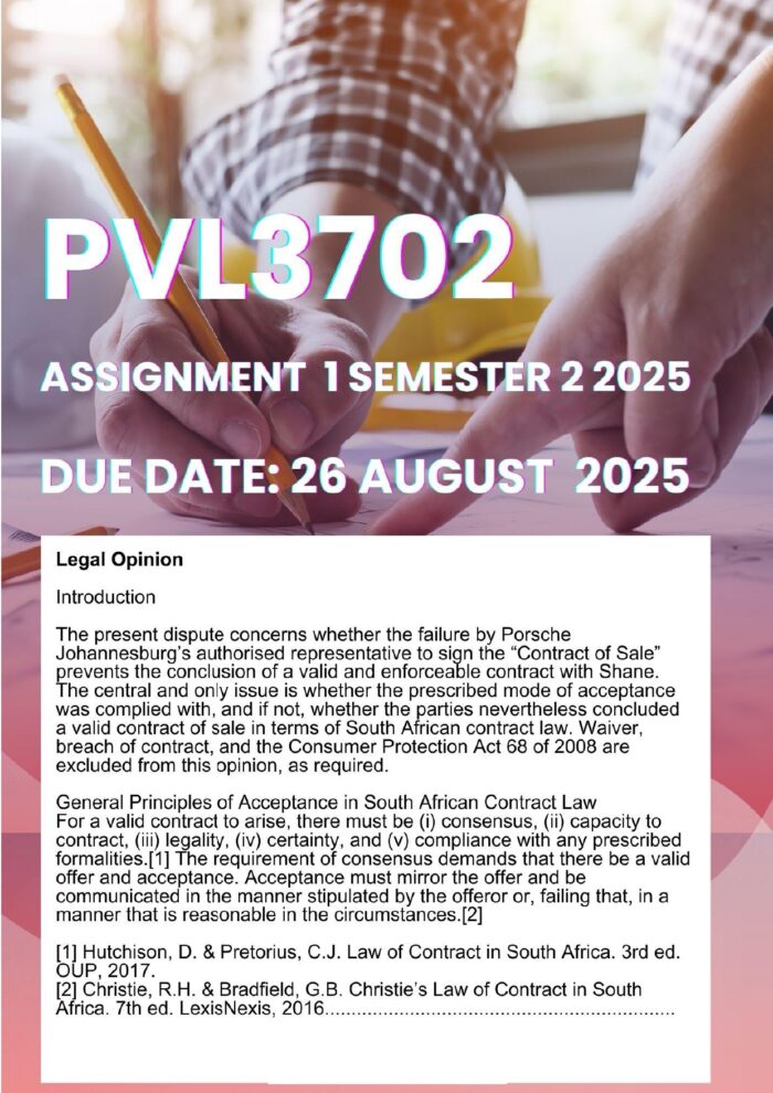 PVL3702 ASSIGNMENT 1 SEMESTER 2 2025 ANSWERS (DUE DATE 26 AUGUST 2025 )