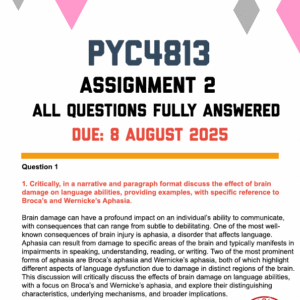 PYC4813 ASSIGNMENT 2 2025 - FULLY ANSWERED (DUE 8 AUGUST 2025)