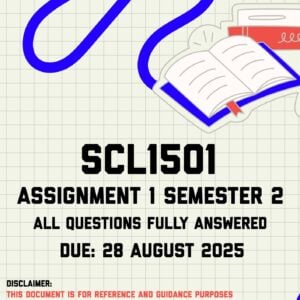 SCL1501 Assignment 1 Semester 2 Memo | Due 28 August 2025