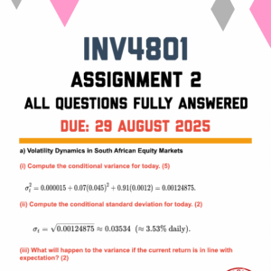 INV4801 ASSIGNMENT 2 2025 - FULLY ANSWERED (DUE 29 AUGUST 2025)