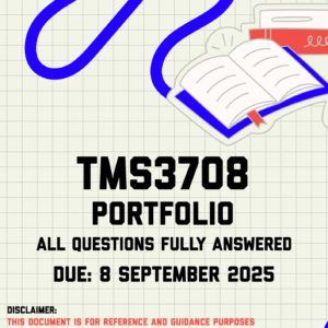 TMS3708 Portfolio Memo | Due 8 September 2025