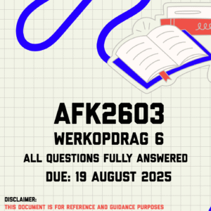 AFK2603 Werkopdrag 6 Memo | Due 19 August 2025