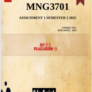 MNG3701 Assignment 1 (COMPLETE ANSWERS) Semester 2 2025