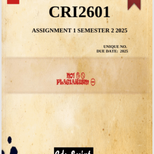 CRI2601 Assignment 1 (COMPLETE ANSWERS) Semester 2 2025