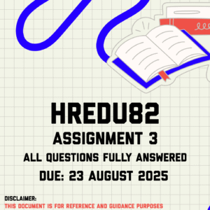 HREDU82 Assignment 3 Memo | Due 23 August 2025