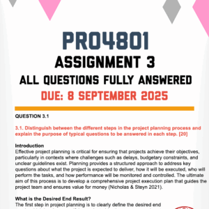 PRO4801 ASSIGNMENT 3 2025 - FULLY ANSWERED (DUE 8 SEPTEMBER 2025)