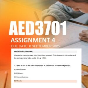 AED3701 Assignment 4 2025 Due 8 September 2025