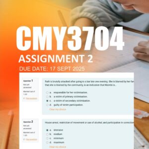 CMY3704 Assignment 2 (Quiz) 2025 Due 17 September 2025