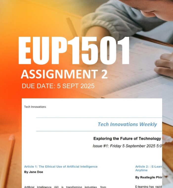 EUP1501 Assignment 2 2025 Due 5 September 2025