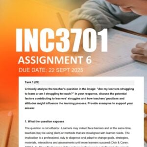 INC3701 Assignment 6 2025 Due 22 September 2025