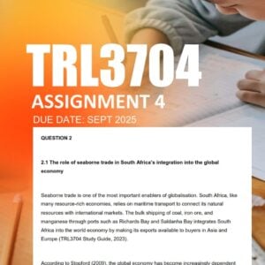 TRL3704 Assignment 4 2025 - Due September 2025