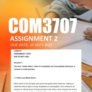COM3707 Assignment 2 2025 Due 25 September 2025