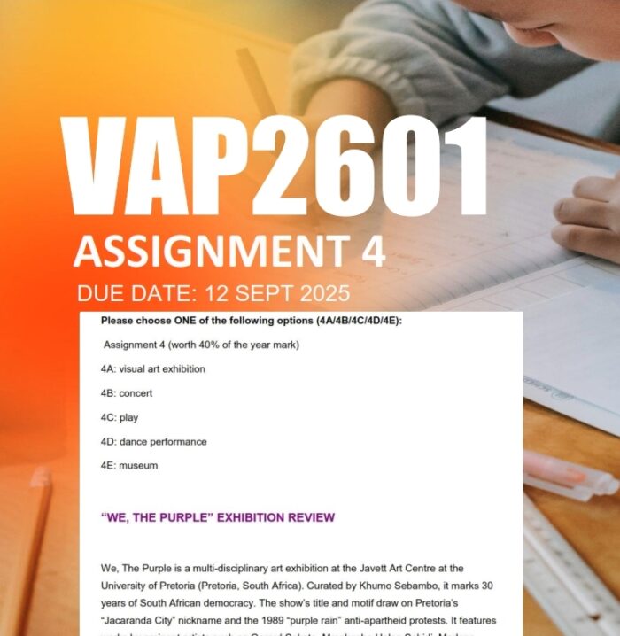 VAP2601 Assignment 4 2025 - Due 12 September 2025