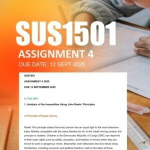 SUS1501 Assignment 4 2025 Due 12 September 2025