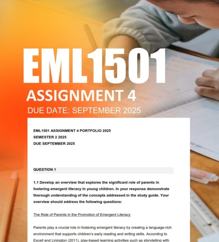 EML1501 Assignment 4 PORTFOLIO 2025 Due September 2025