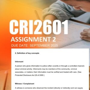 CRI2601 Assignment 2 2025 - Due September 2025