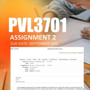 PVL3701 Assignment 2 (QUIZ) 2025 Due 16 September 2025