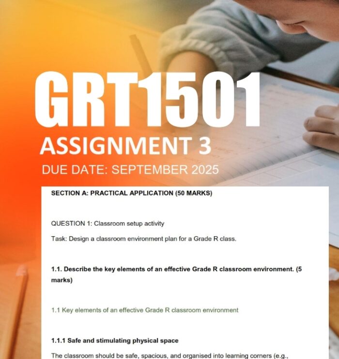 GRT1501 Assignment 3 2025 Due September 2025