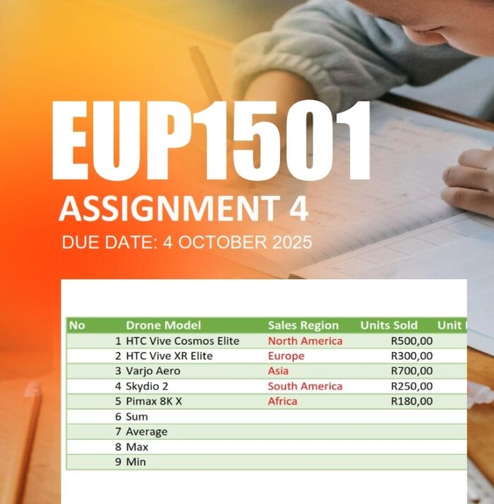 EUP1501 Assignment 4 2025 Due 4 October 2025
