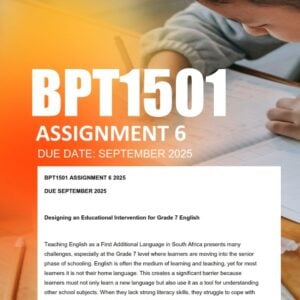 BPT1501 Assignment 6 2025 Due September 2025