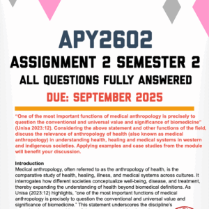 APY2602 ASSIGNMENT 2 SEMESTER 2 2025 - FULLY ANSWERED (DUE SEPTEMBER 2025)