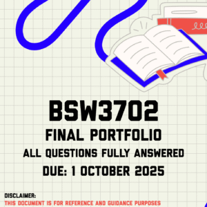 BSW3702 Final Portfolio Memo | Due 1 October 2025