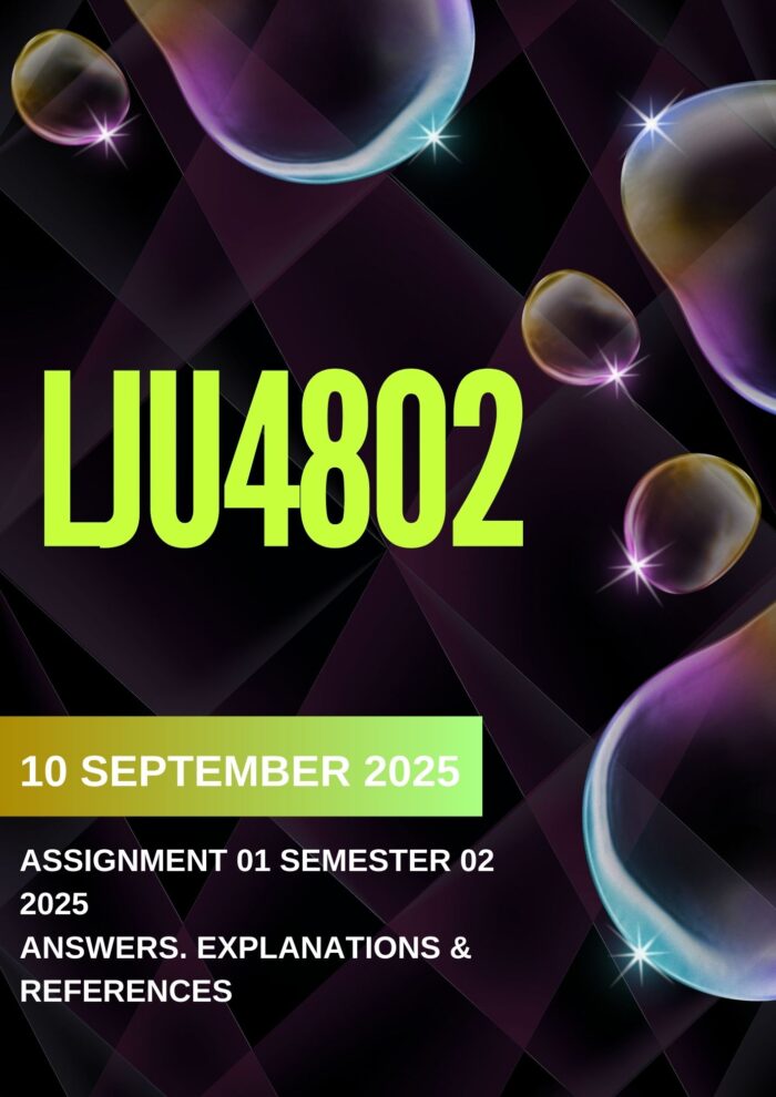 LJU4802 Assignment 1 Sem 2 2025 Memo |Due Date 10 September 2025|