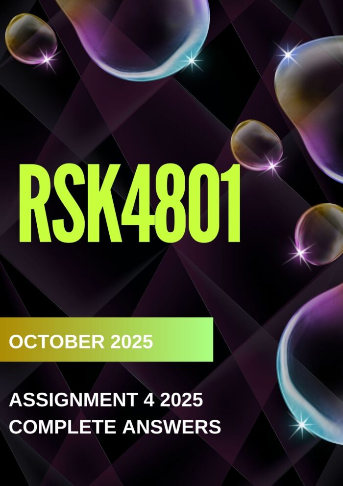 RSK4801 Assignment 4 2025 Answers, References & Explanations (Due October 2025)
