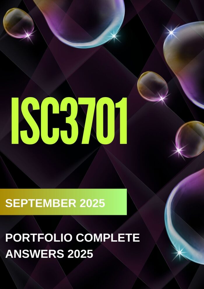 ISC3701 PORTFOLIO ANSWERS, REFERENCES & EXPLANATIONS (DUE DATE SEPTEMBER 2025)