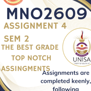MNO2609 Assignment 4 (COMPLETE ANSWERS) Semester 2 2025 - DUE 22 September 2025