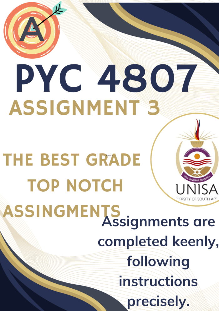 PYC4807 Assignment 3 PORTFOLIO (COMPLETE ANSWERS) 2025 (185521)- DUE 25 September 2025