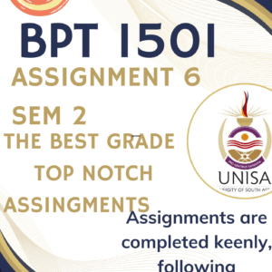 BPT1501 Assignment 6 (COMPLETE ANSWERS) Semester 2 2025 – DUE 30 September 2025 ; 100% correct solutions and explanations.