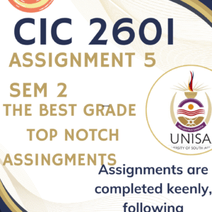 CIC2601 Assignment 5 PORTFOLIO (COMPLETE ANSWERS) Semester 2 2025 - DUE 10 October 2025 ; 100% correct solutions and explanations.