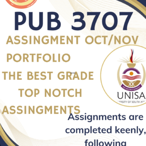 PUB3707 October November Portfolio Semester 2 2025 (Answer Guide) - DUE 30 September 2025
