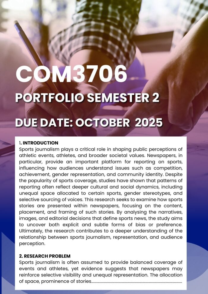 COM3706 ASSIGNMENT 3 SEMESTER 2 2025 MEMO |DUE DATE 13 OCTOBER 2025|