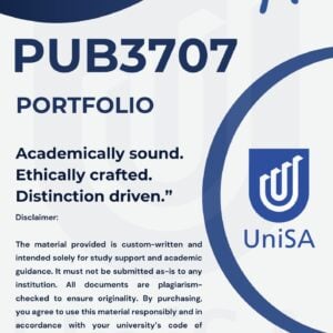 PUB3707 EXAM PORTFOLIO SEMESTER 2 2025 ANSWERS {DUE DATE 30 SEPTEMBER 2025}