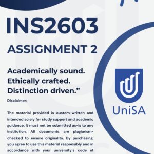 INS2603 ASSIGNMENT 2 SEMESTER 2 2025 *COMPLETE ANSWERS* DUE DATE 3 SEPTEMBER 2025