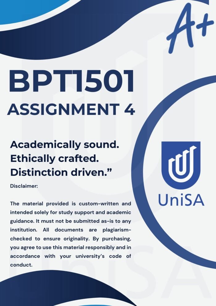 BPT1501 ASSIGNMENT 4 SEMESTER 2 2025 *COMPLETE ANSWERS* DUE DATE SEPTEMBER 2025 (BEST ANSWERS FOR THIS ASSIGNMENT)