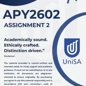 APY2602 ASSIGNMENT 2 SEMESTER 2 2025 *COMPLETE ANSWERS* DUE DATE SEPTEMBER 2025 (BEST QUALITY ANSWERS)