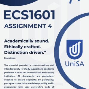 ECS1601 ASSIGNMENT 4 2025 *COMPLETE ANSWERS* DUE DATE 15 SEPTEMBER 2025 (BEST ANSWERS FOR THIS ASSIGNMENT)