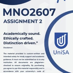 MNO2607 Assignment 2 Semester 2 2025 Answers *Due Date 11 September 2025*