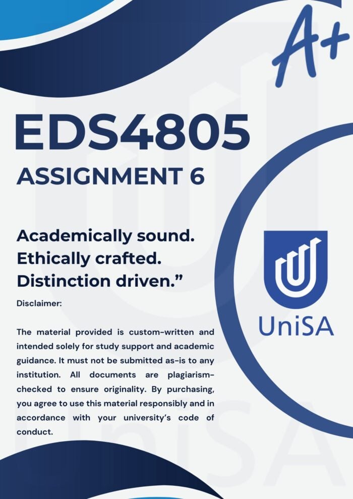 EDS4805 Assignment 6 2025 Answers (Due 25 Sept 2025)