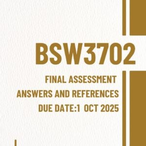 BSW3702 Final Assessment 2025 Memo |Due Date 1 october 2025|