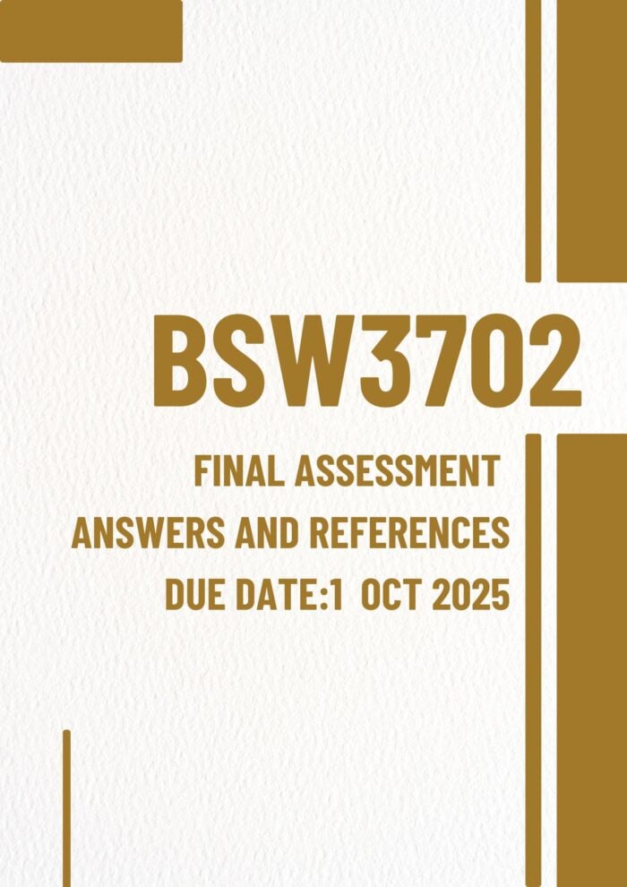 BSW3702 Final Assessment 2025 Memo |Due Date 1 october 2025|