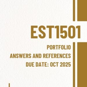 EST1501 Portfolio 2025 Memo |Due Date October 2025|