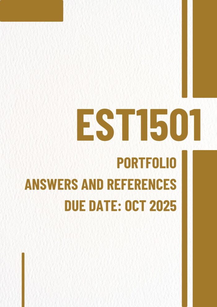 EST1501 Portfolio 2025 Memo |Due Date October 2025|