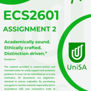 ECS2601 ASSIGNMENT 2 2025 QUIZ *COMPLETE ANSWERS* DUE DATE 16 SEPTEMBER 2025 (BEST ANSWERS FOR THIS ASSIGNMENT)