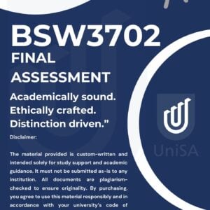 BSW3702 FINAL ASSESSMENT 2025 ANSWERS {DUE DATE 1 OCTOBER 2025}