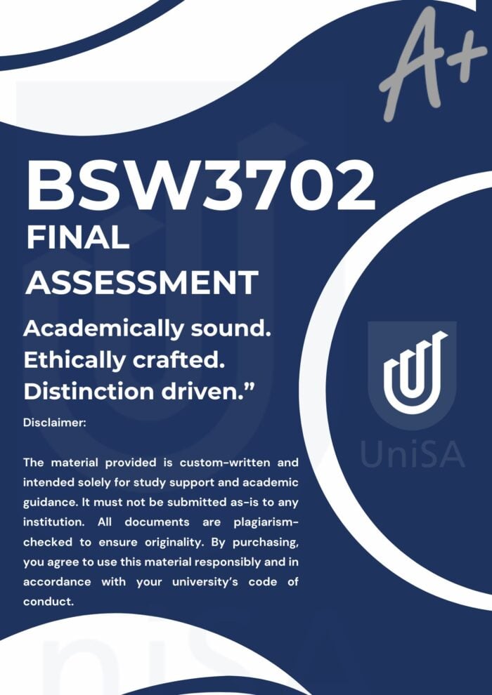 BSW3702 FINAL ASSESSMENT 2025 ANSWERS {DUE DATE 1 OCTOBER 2025}